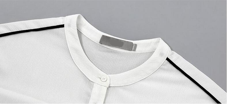 Summer Clean Pure White Round-Neck Women's Shirt