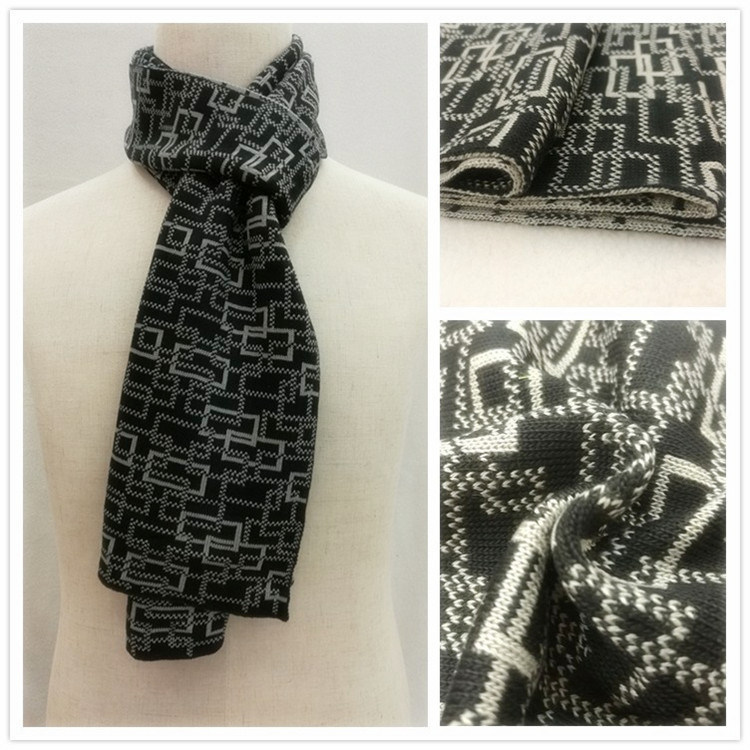 Mens Classic Basic Knitted Winter Check Printing Scarf (SK810)