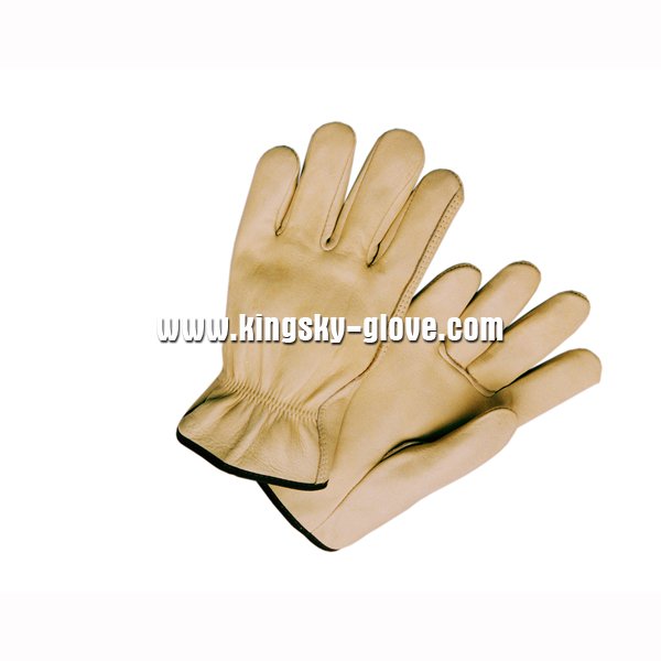 Cow Grain Leather Unlined Driver Working Glove-9001