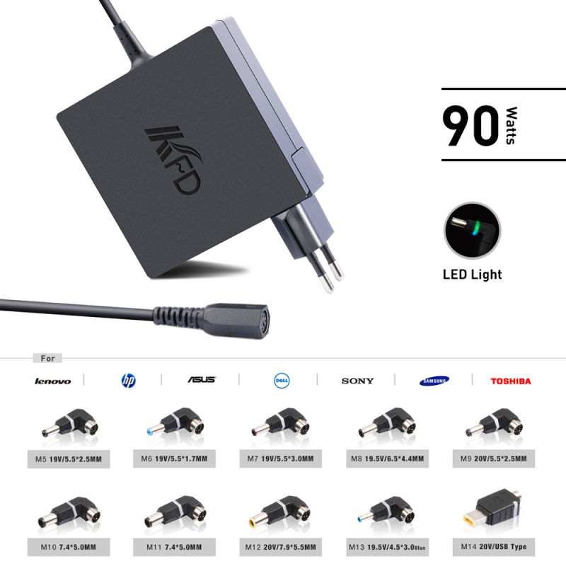 New 90W Universal Laptop Adapter PC Power Supply for Lenovo, Asus