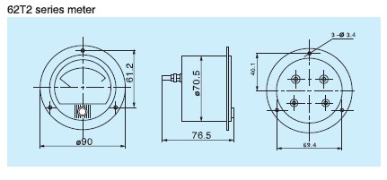 (62T2-A) Round Analog Volt Meter