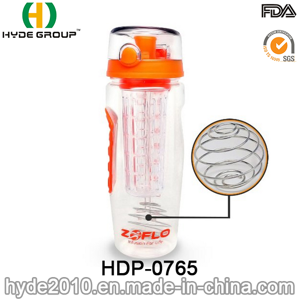 Popular Plastic Tritan Fruit Infuser Water Bottle, Customized Plastic Sport Water Bottle (HDP-0765)