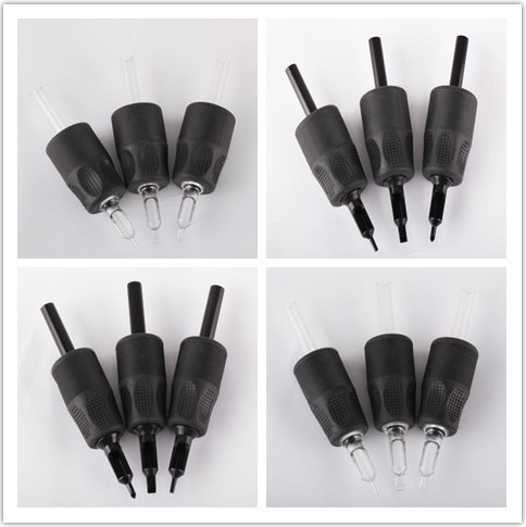 Professional Black Sterilized Disposable Rubber Tattoo Grips