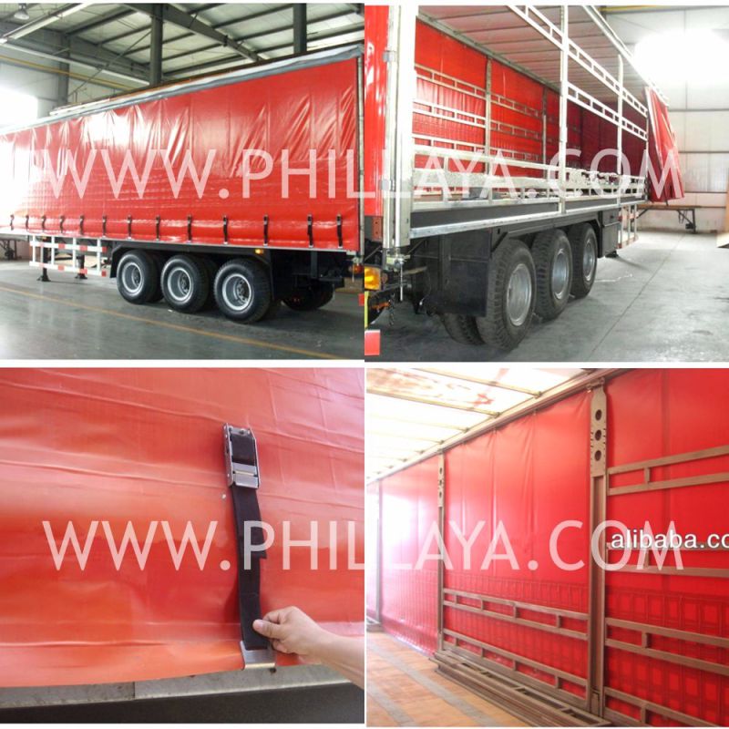 Steel Box Fabric Curtain Side Semi Trailer for Supermarket Goods