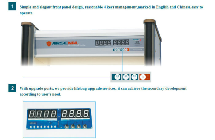 Anti- Shock 255 Level High Sensitivity Digital Metal Detector for Financial Institutions