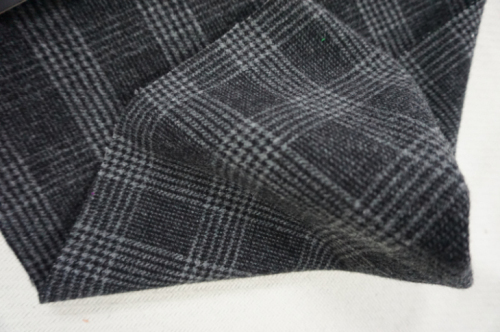 Wool Fabric in Plaid with Black&White