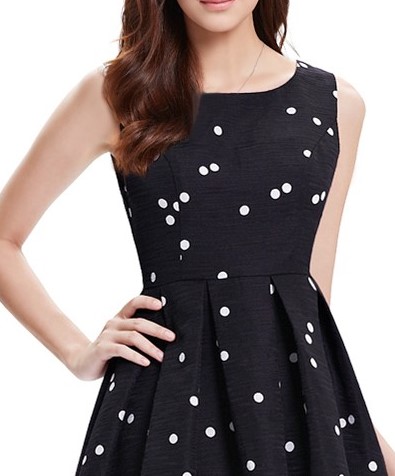 White Polka Dots Black Sexy Fashion Summer Women Lady Dress