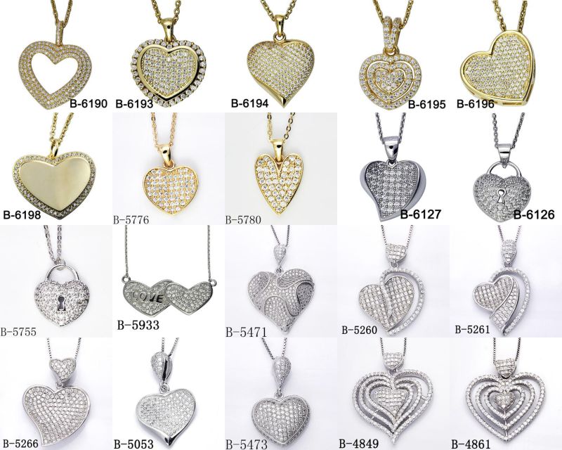 New Model Fashion Jewelry 925 Sterling Silver Pendant with Love