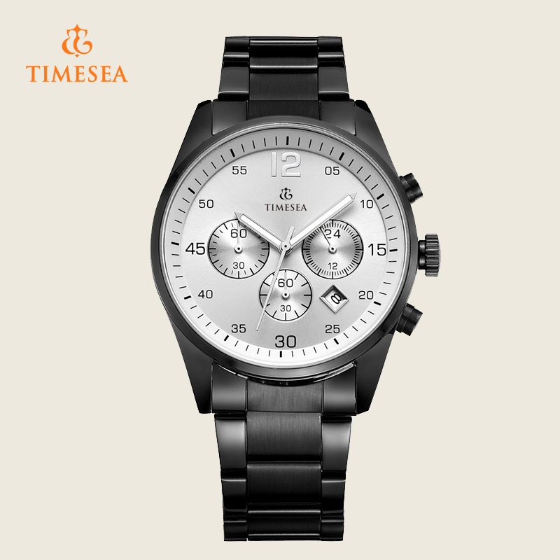 Chronograph Luxury Steel Man Watches Analog Quartz Wrist Watch 72182