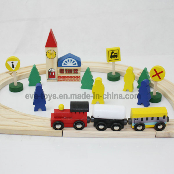 48PCS Wooden Train Track Toy, Made of Pine Wood (W04C005)