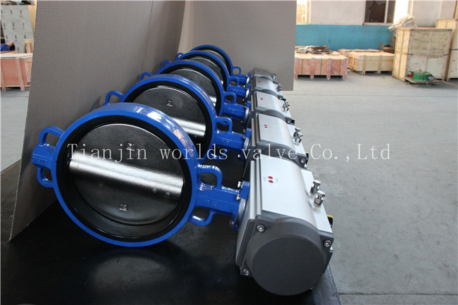 Pneumatic Actuated Wafer Type Butterfly Valve with Ce ISO Wras Approved