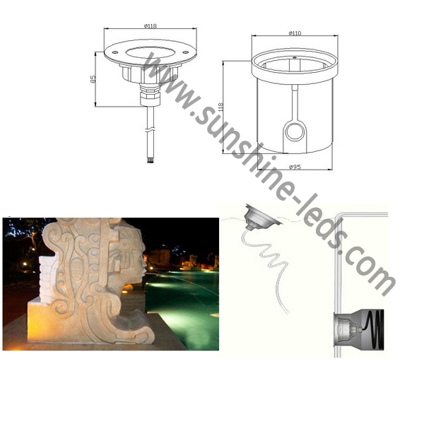 IP68 Stailess Steel Underwater LED Lights for Fountains