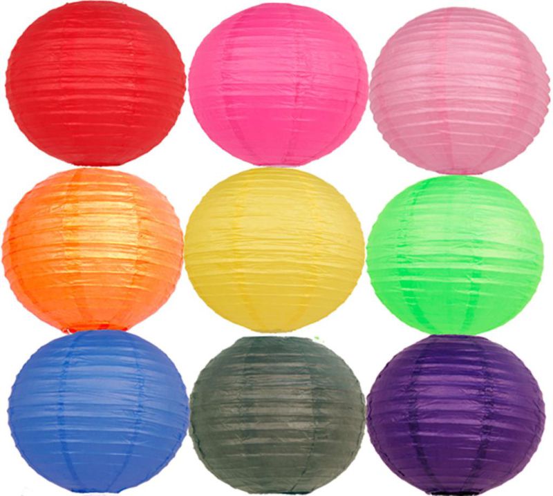 Round Hanging Paper Lanterns for Wedding Party Decorations