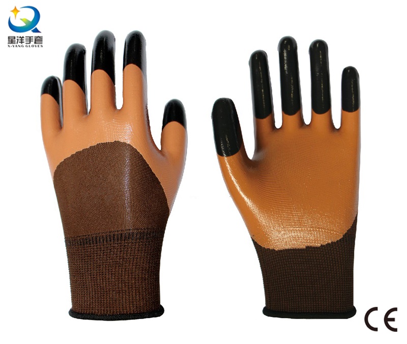 13G Polyester Shell Nitrile 3/4 Coated, Finger Reinforced Gloves (N7001)