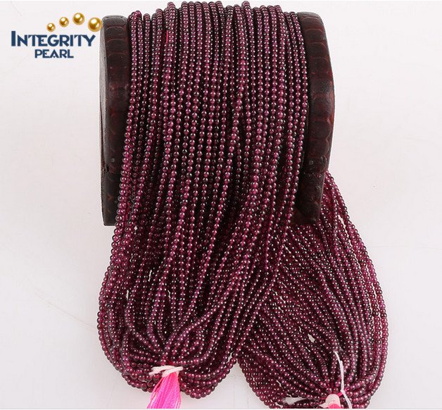 Wholesale Gemstone Loose Strands Small Size 2mm 3mm Natural Garnet Stone