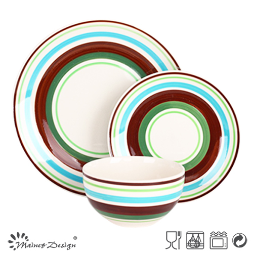 18PCS High Quality Stripe Design Handpainting Ceramic Dinner Set