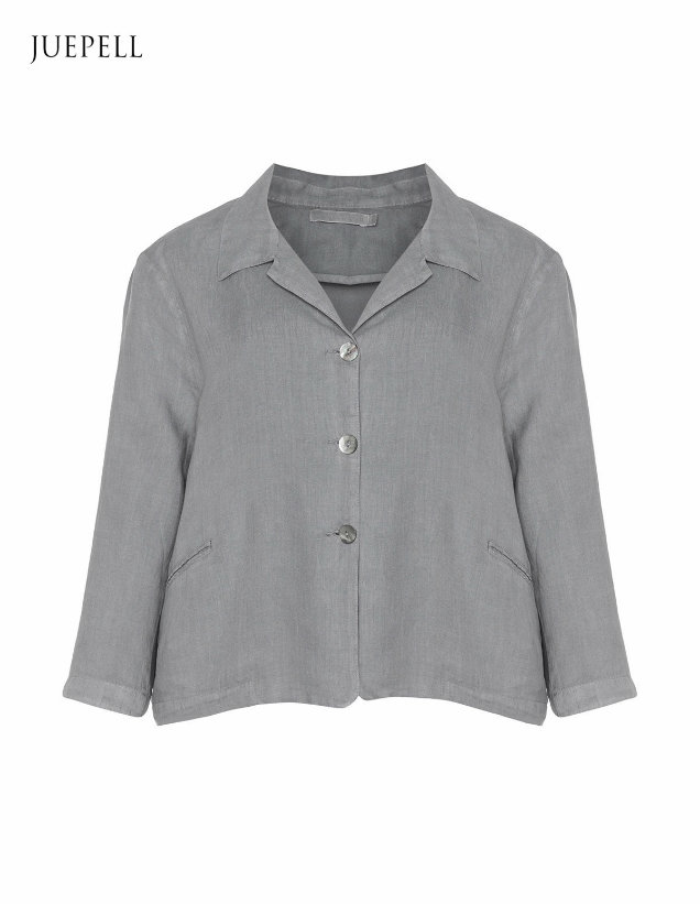 Cropped Linen Blazer Suit Women Jacket