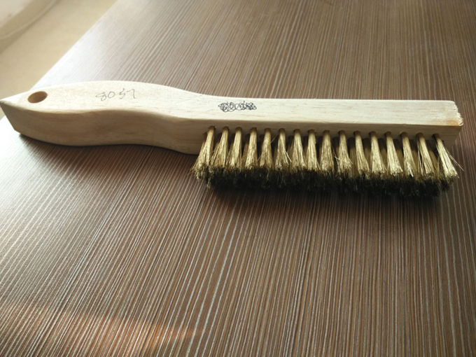 Pure Brass Wire Wood Handle Appliance Cleaning Brush (YY-543)