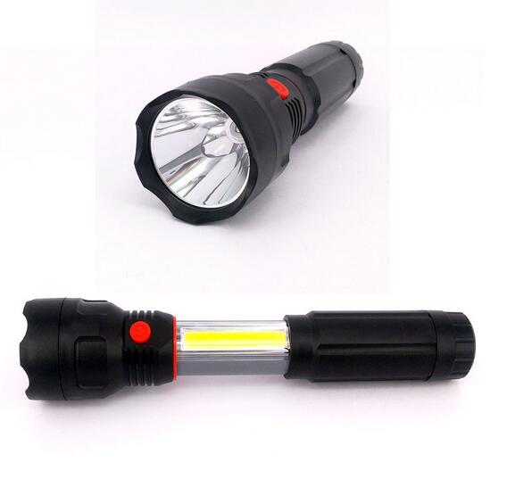 4 AAA Battery Powered LED Work Light 3W COB LED Retractable Flashlight