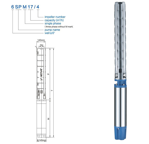 6 Inches Stainless Steel Submersible Borehole Deep Well Pump