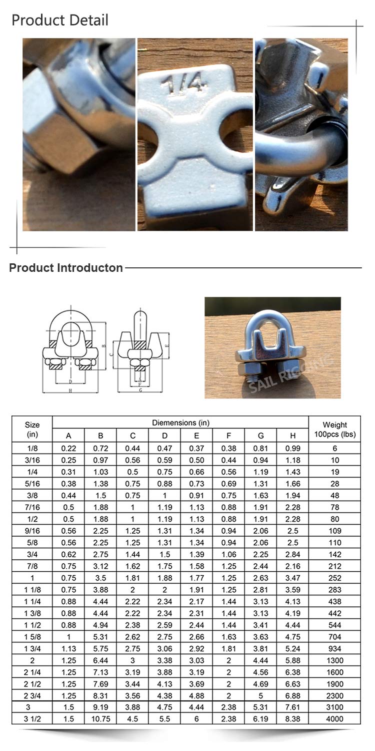 Staninless Steel Wire Rope Clip