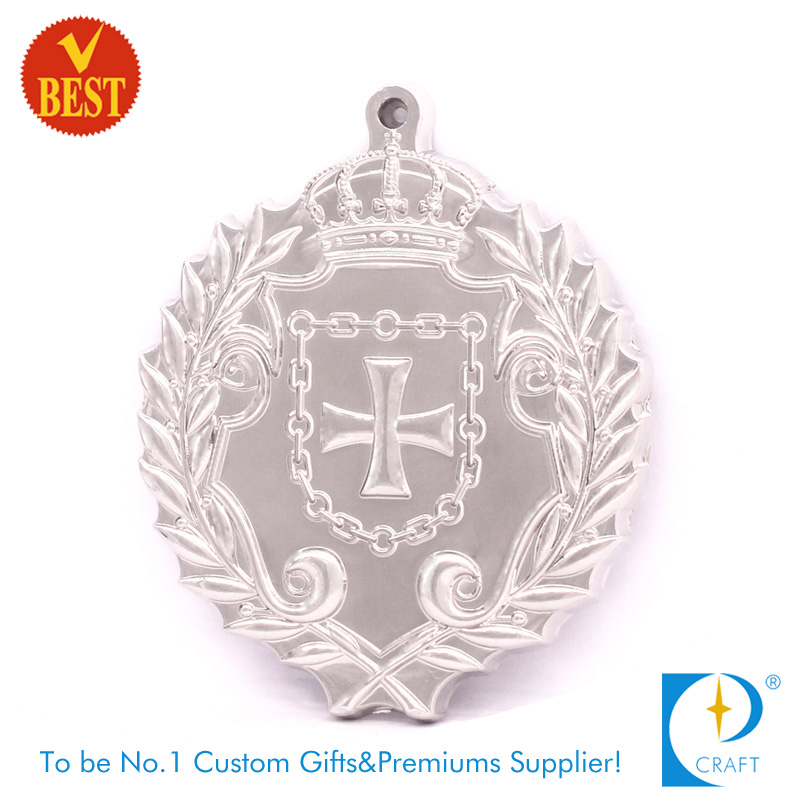 Supply China Customized High Quality Silver Plating 3D Religious Medal with Zinc Alloy