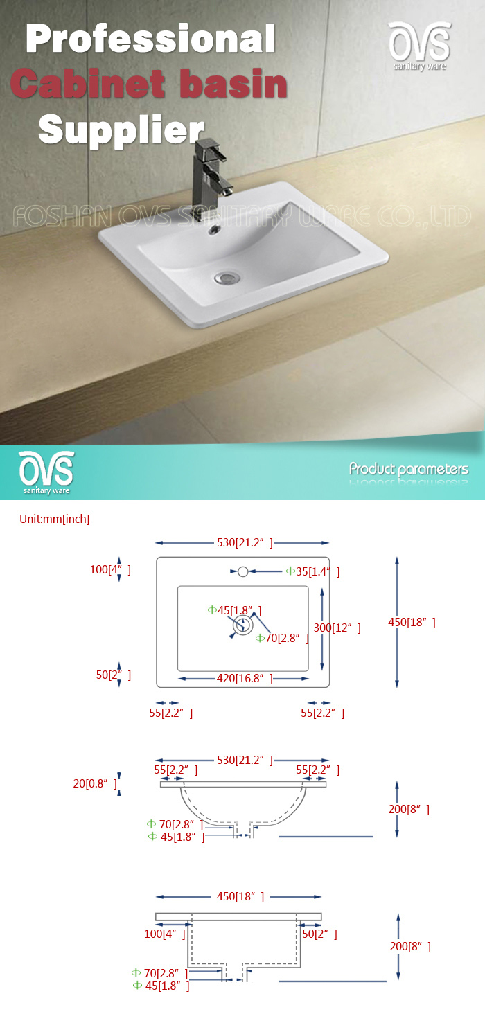 Made in China Small Ceramic Hand Wash Basin