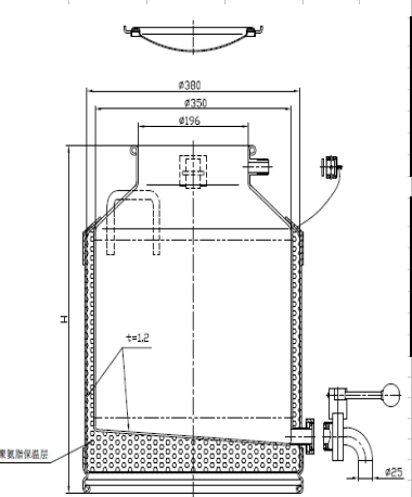 Stainless Steel Insulation Barrel with Butterfly Valve