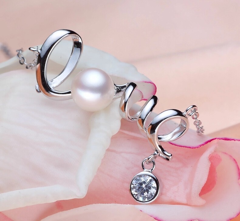 Freshwater Pearl Pendant Jewelry Romantic Forever Love AAA Button Genuine Pearl Pendant