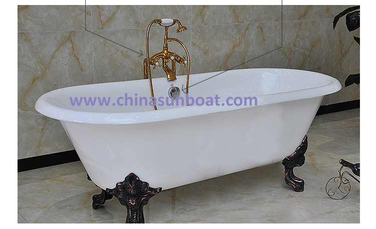 Sunboat Freestanding Bathtub / Enamel Cast Iron Bathtub / European Large Tub / Bathtub