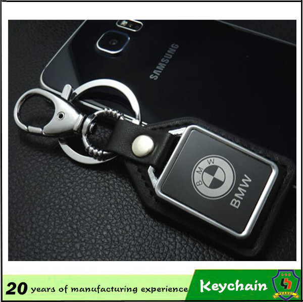 Leather Zinc Alloy Material Car Emblem Keychain