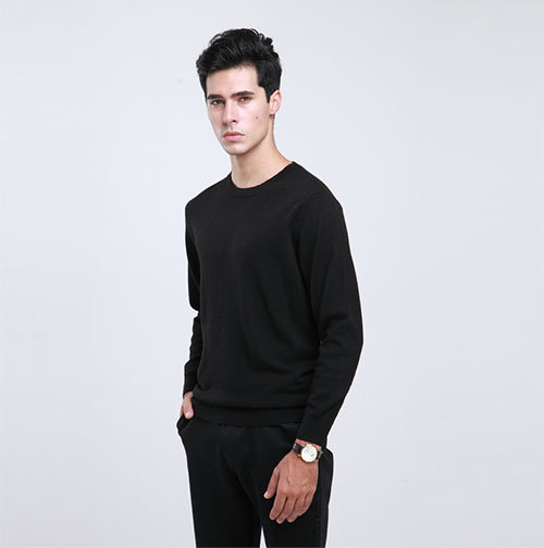 Men's Yak Wool/Cashmere Round Neck Long Sleeve Sweater/Clothing/Garment/Knitwear