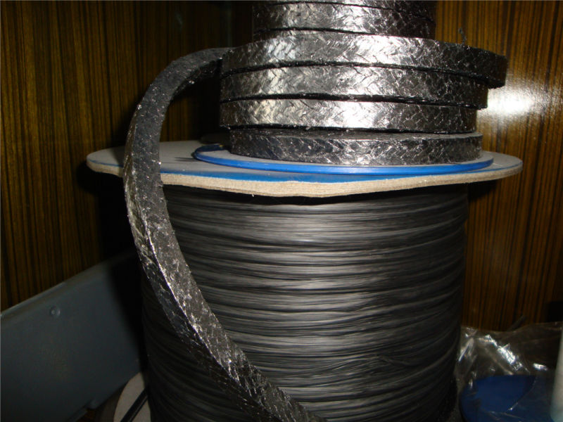 Flexible Graphite with Carbon Fiber in Corners Reinforced Braided Packing