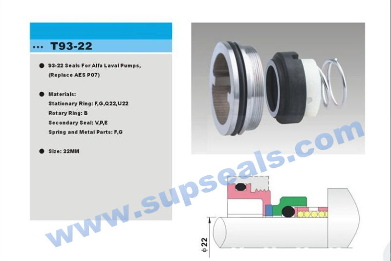 Alfa Laval Pump Seal Mechanical Seal Type T93-22