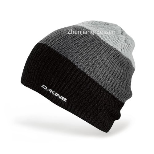 OEM Produce Cheap Acrylic Sports Whinter Customized Striped Slouch Beanie