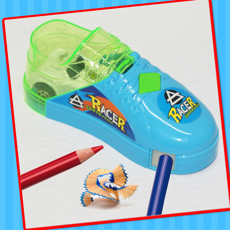 Speeding Driving Mini Car Shoe Toy with Sharpener Candy