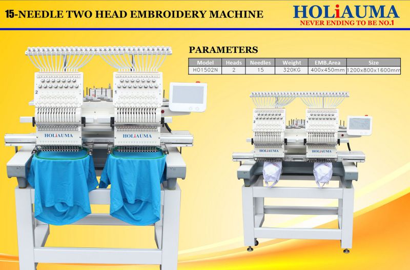 Two Head 15 Color Cap Embroidery Machine/ Towel Tubular Embroidery Machine with Dahao Control System