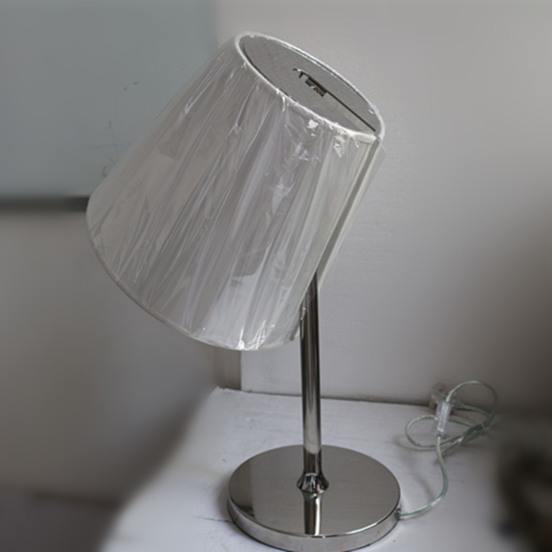 European Hotel Lamp Stainless Steel Rotatable Bedside Table Lamp