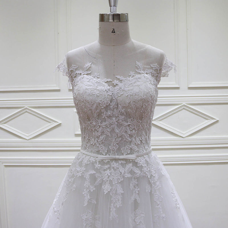 Floor Length French Lace A-Line Bridal Gowns