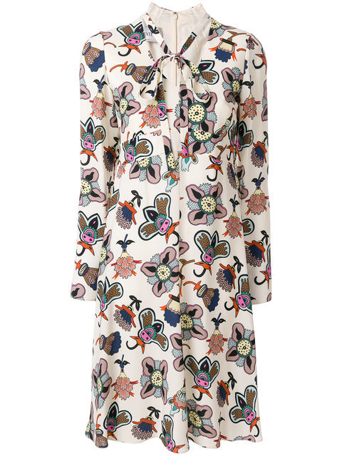 Fashion Long Sleeve Floral Print Dress