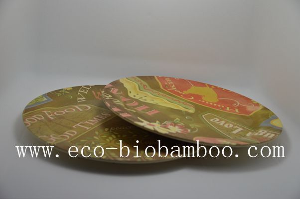 (BC-P1008) Hot-Sell Natural Eco Bamboo Fiber Plate with Printed