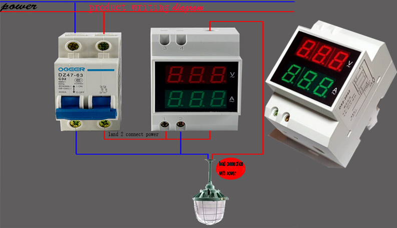 2015 Double Rin-Rail D52-2042 Digital Voltage Meter Display AC Voltmeter Head AC Current Meter Ammeter