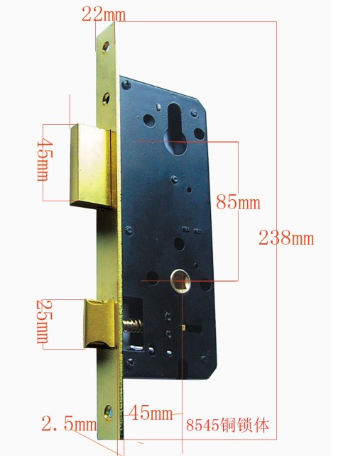 , Wood Door Lock Body, Bathroom Lock Body, Rim Lock Body, Lock Body Al-8040