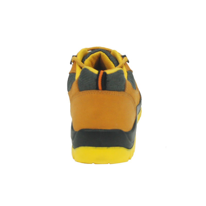 Top Layer Nubuck and Yellow Lining Safety Shoes (HQ08003)