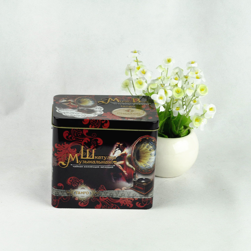 Custom Retangular Metal Music Tin Box with Handle