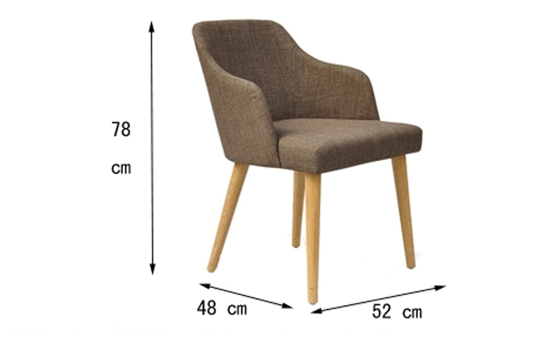 High Armrest Fabric Wooden Chair for Dining Room