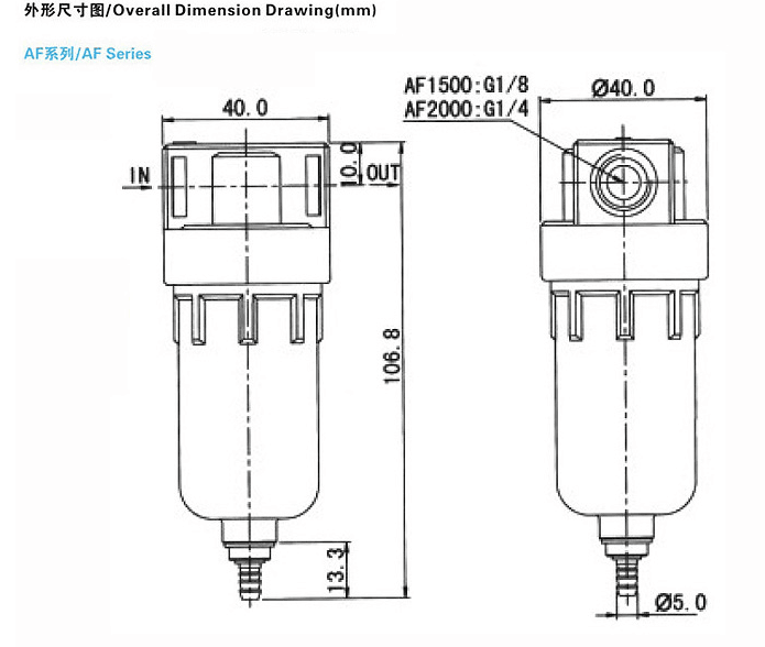 Manufacturer Pneumatic Filter Cartridge Af2000