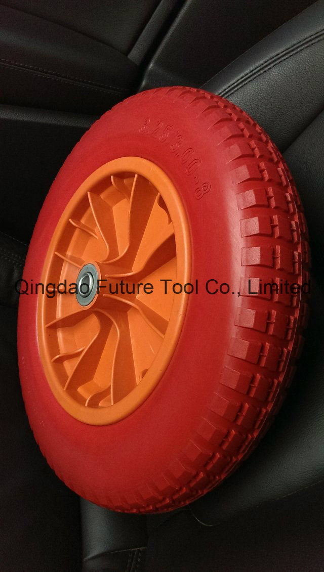 PU 350-8 Trolley Rubber PU Solid Barrow Wheels