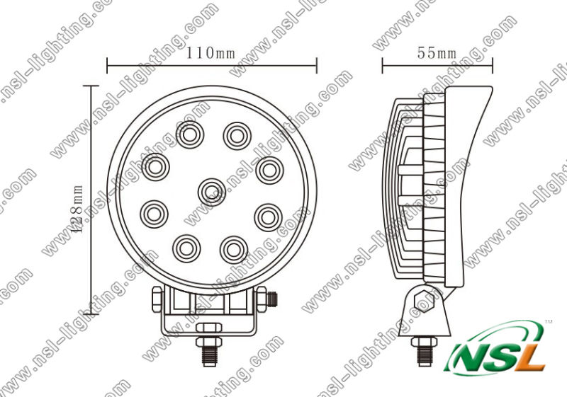 27W LED Round off Road Driving LED Light, LED Foglamp, off-Road Light