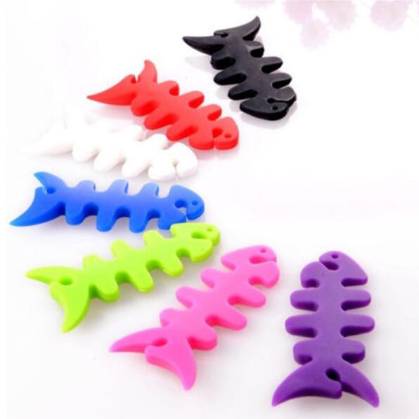 Multi-Color Fashionable Silicone Fish Bone Cable Winder